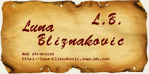 Luna Bliznaković vizit kartica